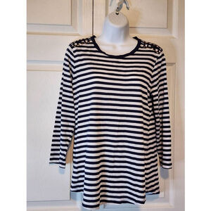 Michael kors Navy and White Striped Shirt